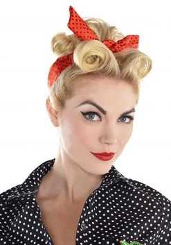 Amscan Rockabilly Red Polka Dot Hair Scarf Accessory