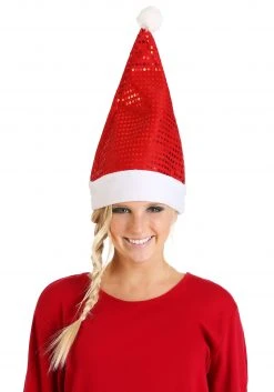 Jacobson Hats Red Sequin Santa Hat For Christmas
