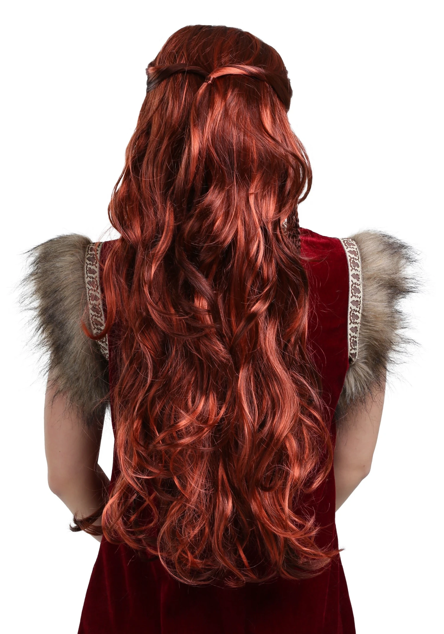Partytime Costume & Lingerie (Yiwu) Factory Women's Red Viking Wig 2 Partytime Costume & Lingerie (Yiwu) Factory Women's Red Viking Wig - Image 2