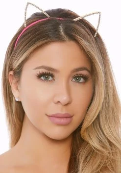 Forplay Cat Ear Rhinestone Headband