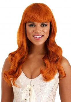 Partytime Wig Rich Orange Long Wavy Wig Accessory