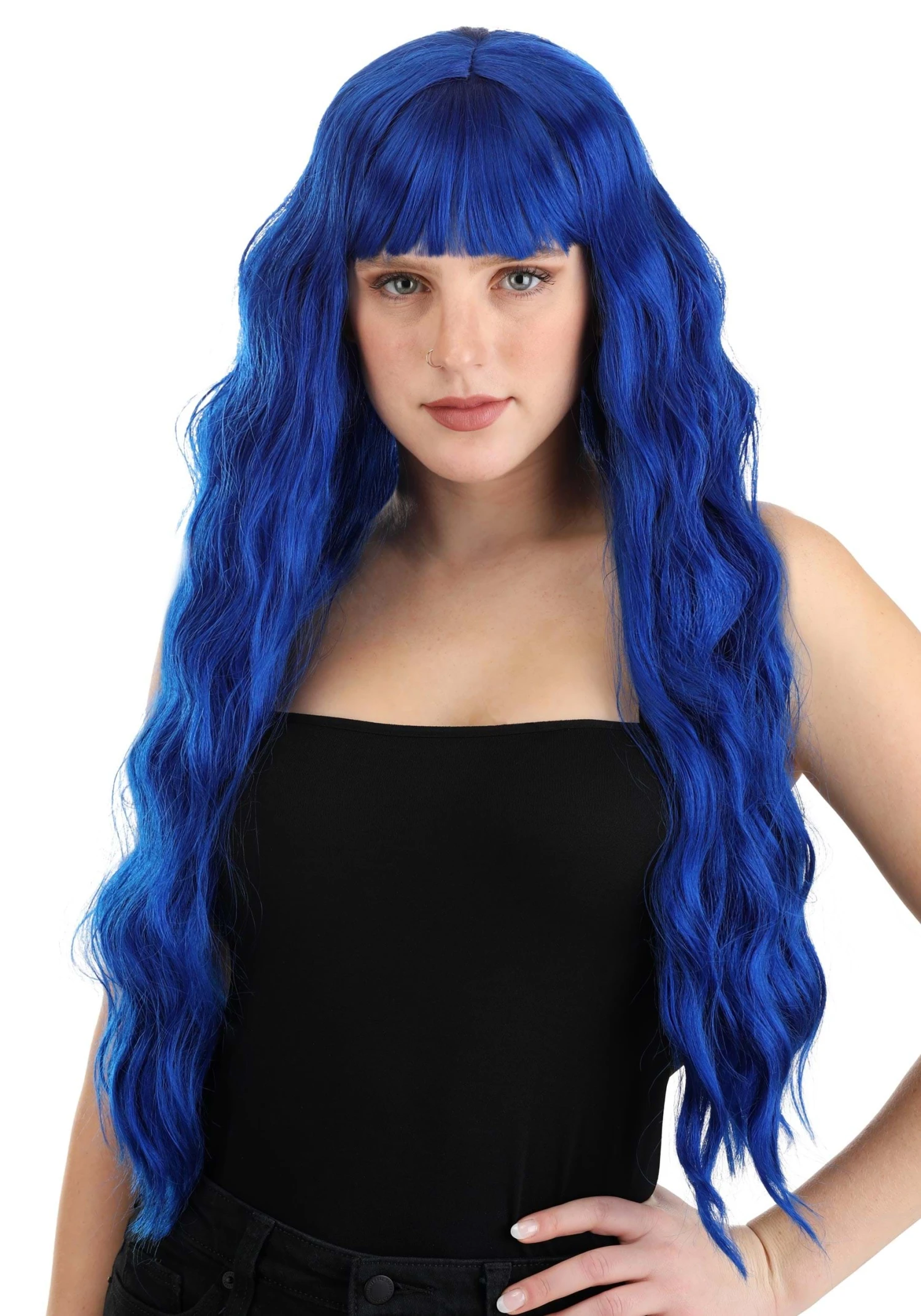 Partytime Wig Royal Blue Full Wavy Wig For Women 1 Partytime Wig Royal Blue Full Wavy Wig For Women