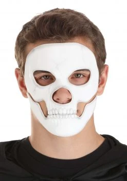 STICKFX Self-Adhering Skeleton Costume Mask With Separate Jaw Piece