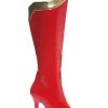 Ellie Sexy Red And Gold Superhero Boots