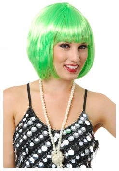 Charades Short Bob Lime Green Wig
