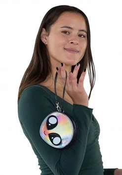 Comeco Silver Alien Women's Wristlet 5 Comeco Silver Alien Women's Wristlet -Cheap Halloween Store silver alien purse alt 2