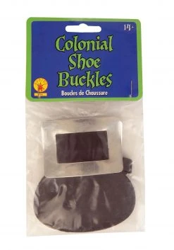 Rubies Costume Co. Inc Silver Shoe Buckles For Men -Cheap Halloween Store silver shoe buckles alt 1