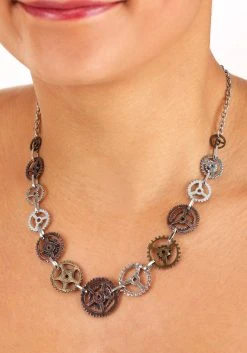 Elope Single Chain Gears Necklace