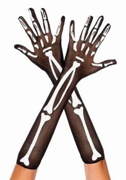 Music Legs Skeleton Fishnet Glove Accessory