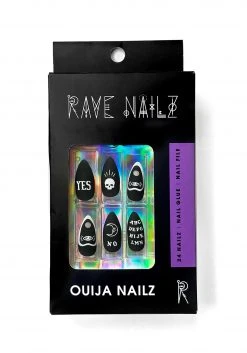 Rave Nailz Spirit Board Press On Black Nails Kit
