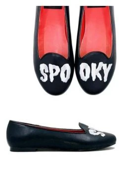 Strange Cvlt Women's Spooky Black Ballet Flats