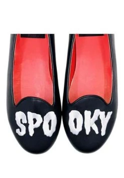 Strange Cvlt Women's Spooky Black Ballet Flats -Cheap Halloween Store spooky ballet flat alt 2