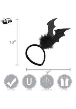 Elope Black Bat Springy Headband -Cheap Halloween Store springy black bat headband alt 3