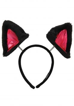 Elope Springy Cat Ears Plush Black Headband -Cheap Halloween Store springy cat ears plush headband alt 2