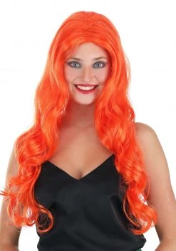 Partytime Wig Long Wavy Orange Wig For Women