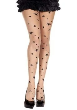 Music Legs Women's Starry Sky Nude Tights