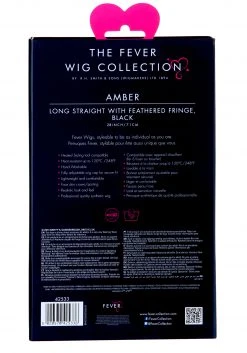 Smiffys Styleable Fever Amber Black Wig -Cheap Halloween Store styleable fever amber black wig back