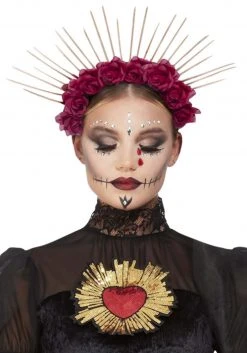 Smiffys Sunburst Day Of The Dead Rose Crown