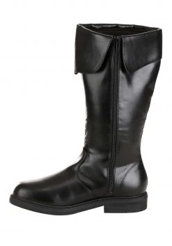 Eternal Union Tall Black Costume Boots -Cheap Halloween Store tall black costume boots alt 2