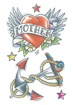 Tinsley Transfers Temporary 1950's Heart And Anchor Tattoo