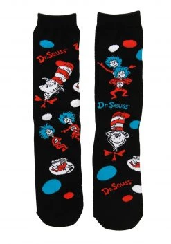 Elope The Cat In The Hat Pattern Socks Adult's -Cheap Halloween Store the cat in the hat pattern socks adult alt 2