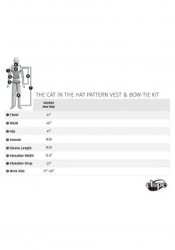 Elope The Cat In The Hat Pattern Vest & Bow Tie Kit -Cheap Halloween Store the cat in the hat pattern vest bow tie kit alt 11