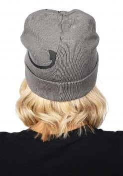 Elope The Devil Black Printed Foldup Knit Beanie -Cheap Halloween Store the devil printed foldup knit beanie alt 3