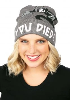 Elope The Devil Black Printed Foldup Knit Beanie