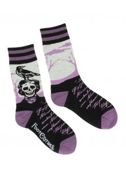 FootClothes Poe The Raven Socks -Cheap Halloween Store the raven poe socks alt 2