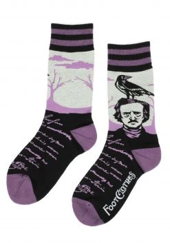 FootClothes Poe The Raven Socks -Cheap Halloween Store the raven poe socks alt 3