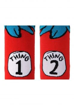 Elope Thing 1 & 2 Costume Socks For Adults -Cheap Halloween Store thing 1 2 costume adult socks alt 1