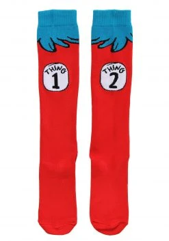 Elope Thing 1 & 2 Costume Socks For Adults -Cheap Halloween Store thing 1 2 costume adult socks alt 3
