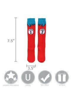 Elope Thing 1 & 2 Costume Socks For Adults -Cheap Halloween Store thing 1 2 costume adult socks alt 4