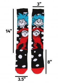 Elope Thing 1 & Thing 2 Knee High Costume Socks -Cheap Halloween Store thing 1 thing 2 knee high costume socks alt 2