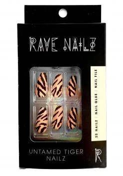 Rave Nailz Press-On Nails Tiger Kit