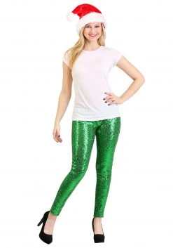 Tipsy Elves Green Sequin Women's Leggings