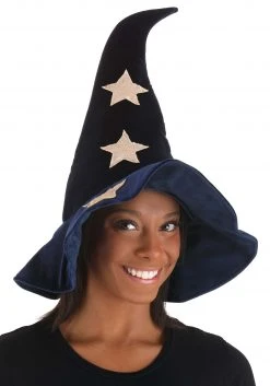 Elope Velvet Stars Costume Witch Hat -Cheap Halloween Store velvet stars witch hat alt 2