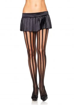 Leg Avenue Vertical Striped Pantyhose