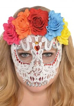Amscan White Lace Skull Adult Mask