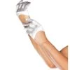 Leg Avenue White Mini Cropped Satin Gloves