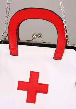 Fushengyuan Industry CO., White Nurse Costume Accessory Purse -Cheap Halloween Store white nurse purse alt 4