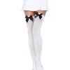 Leg Avenue White Stockings With Black Bows