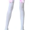 Leg Avenue White Stockings With Pink Bows