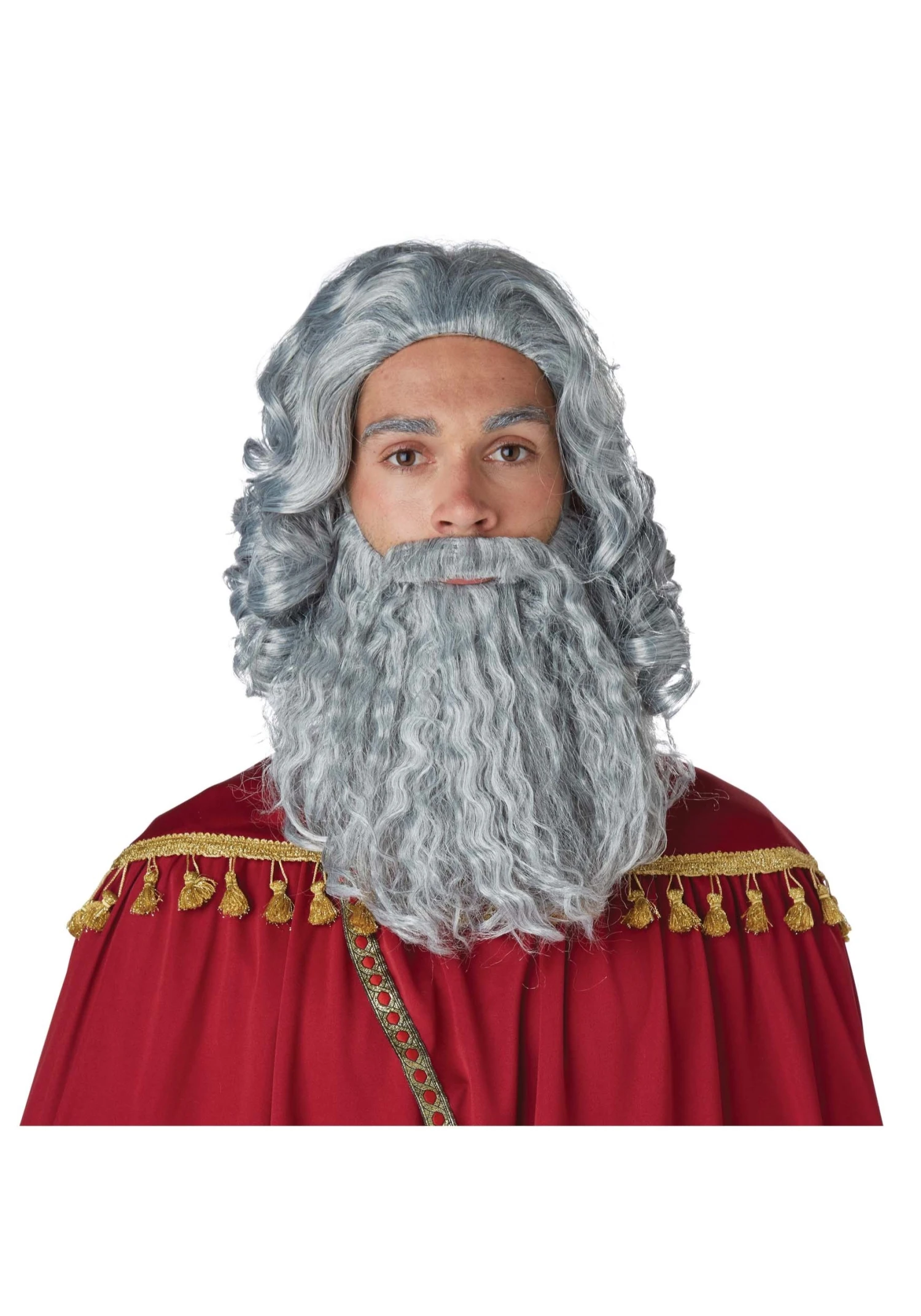 California Costume Collection Wise Man Gray Wig And Beard For Men 1 California Costume Collection Wise Man Gray Wig And Beard For Men