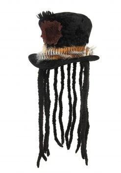 Elope Witch Doctor Plush Costume Hat With Dreadlocks -Cheap Halloween Store witch doctor plush hat with braids alt2
