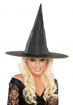 Seasons (HK) Ltd. Classic Witch Hat With Orange Trim