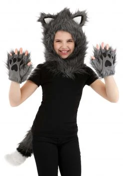 Yao Hats Wolf Hood, Hands & Tail Costume Accessory Kit