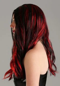 Partytime Costume & Lingerie (Yiwu) Factory Black And Red Vampire Wig For Women -Cheap Halloween Store womens black and red vampire wig alt 2