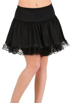 Fun Costumes Black Lace Petticoat 17'' Long
