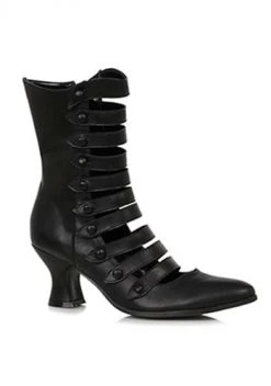 Ellie Black Vintage Strap Boot For Women